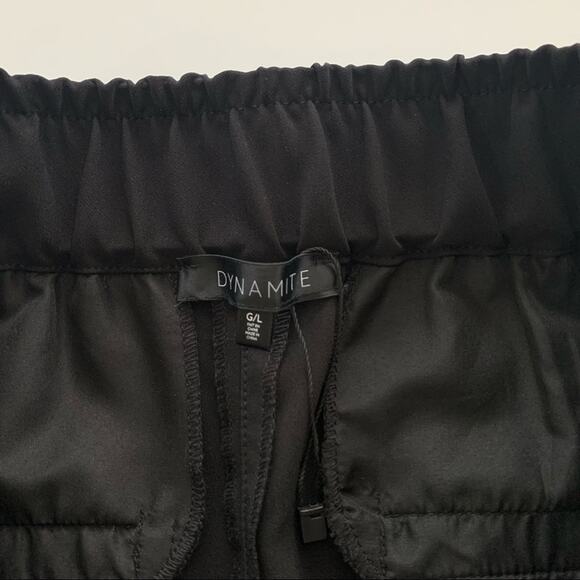 Dynamite Black and Electric Blue Side Striped Casual Pants Large - Picture 5 of 10